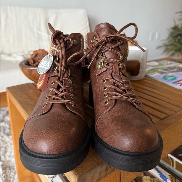Leather Brown Ankle Booties - Picture 3 of 5